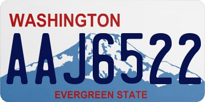 WA license plate AAJ6522