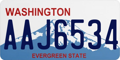 WA license plate AAJ6534