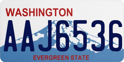 WA license plate AAJ6536