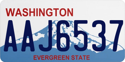 WA license plate AAJ6537