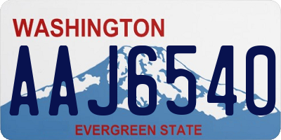 WA license plate AAJ6540