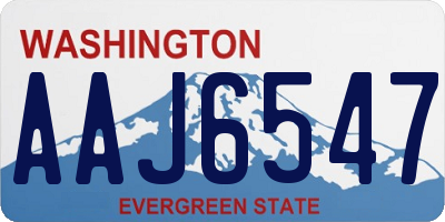 WA license plate AAJ6547
