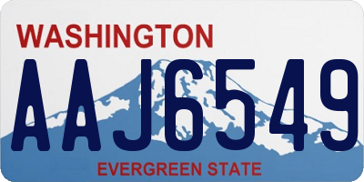 WA license plate AAJ6549