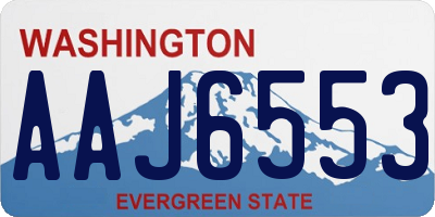 WA license plate AAJ6553