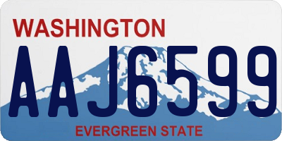 WA license plate AAJ6599