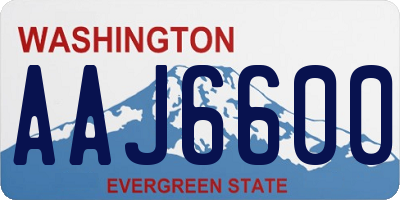 WA license plate AAJ6600