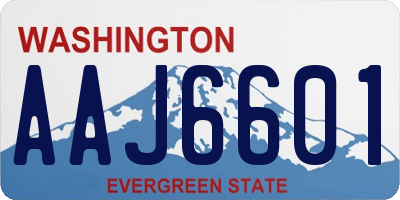 WA license plate AAJ6601