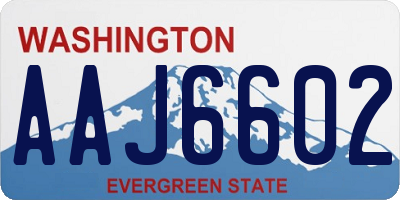 WA license plate AAJ6602