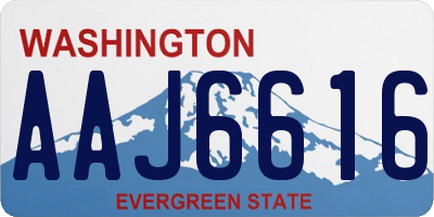WA license plate AAJ6616