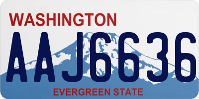 WA license plate AAJ6636