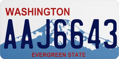 WA license plate AAJ6643