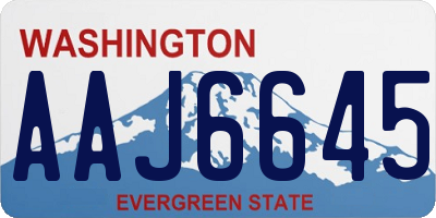 WA license plate AAJ6645