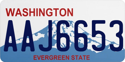 WA license plate AAJ6653