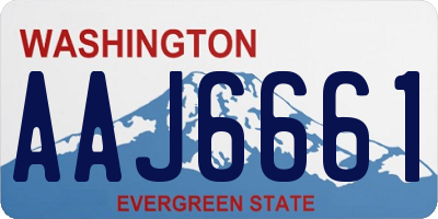 WA license plate AAJ6661