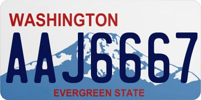 WA license plate AAJ6667