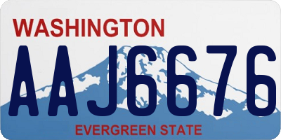 WA license plate AAJ6676