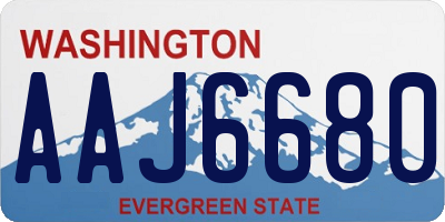 WA license plate AAJ6680