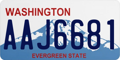 WA license plate AAJ6681