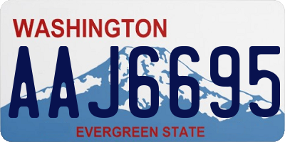 WA license plate AAJ6695
