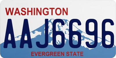 WA license plate AAJ6696