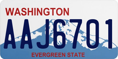WA license plate AAJ6701