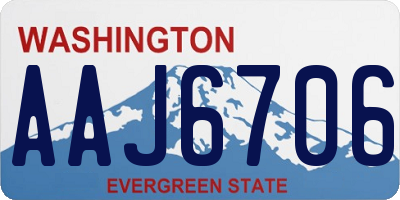 WA license plate AAJ6706
