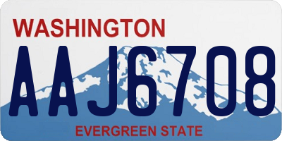 WA license plate AAJ6708
