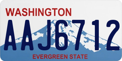 WA license plate AAJ6712