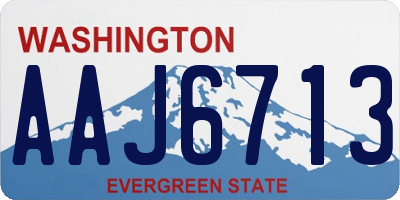 WA license plate AAJ6713