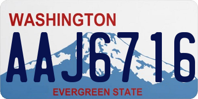 WA license plate AAJ6716