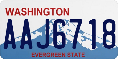 WA license plate AAJ6718