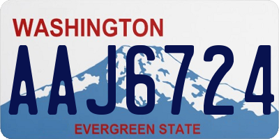 WA license plate AAJ6724