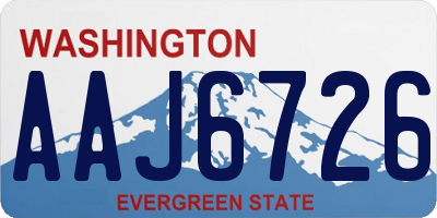 WA license plate AAJ6726