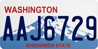 WA license plate AAJ6729