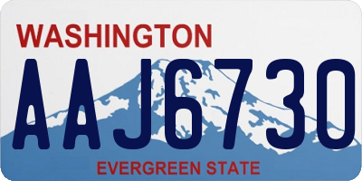 WA license plate AAJ6730