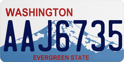 WA license plate AAJ6735