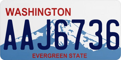 WA license plate AAJ6736