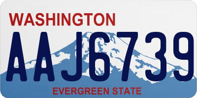 WA license plate AAJ6739