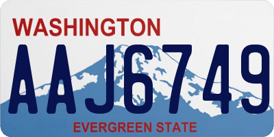 WA license plate AAJ6749