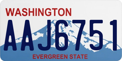 WA license plate AAJ6751