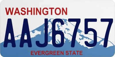 WA license plate AAJ6757