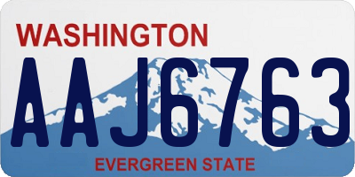 WA license plate AAJ6763