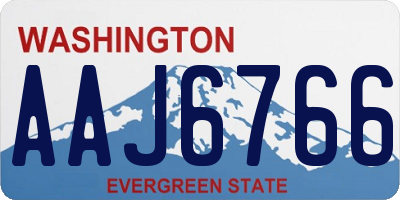 WA license plate AAJ6766