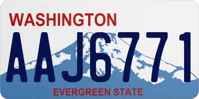 WA license plate AAJ6771