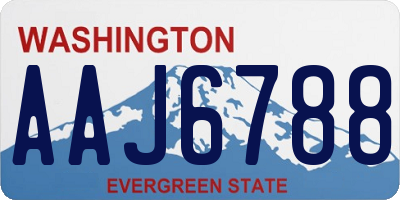 WA license plate AAJ6788