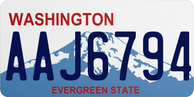 WA license plate AAJ6794