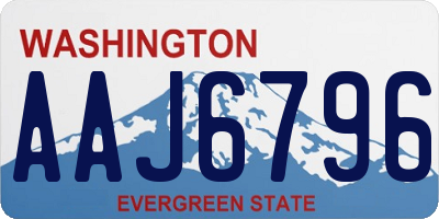 WA license plate AAJ6796