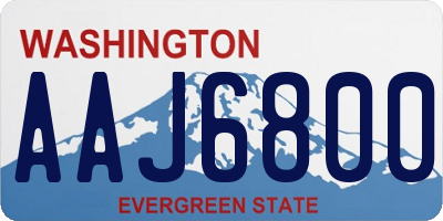 WA license plate AAJ6800