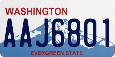 WA license plate AAJ6801