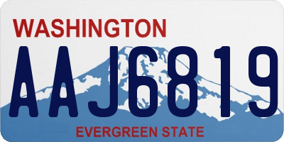 WA license plate AAJ6819